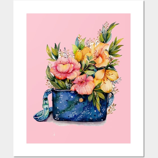 Watercolor Flowers in a Pot 🌸🌸🌸 Wall Art by Anonic
